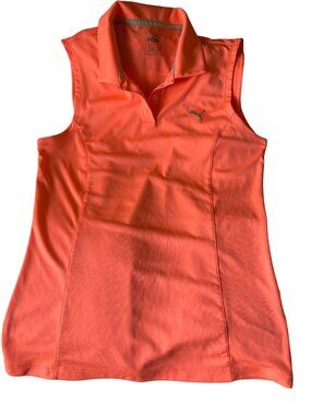 Puma Golf DryCell Coral Sleeveless Polo Shirt Womens Size S